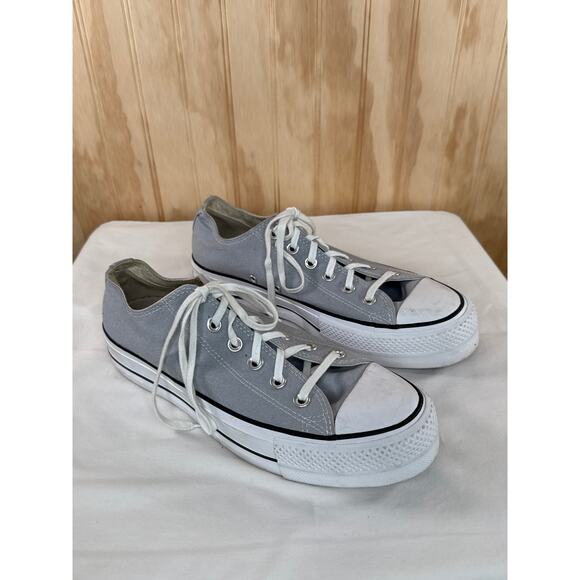 Converse Chuck Taylor All Star Lift Ox Platforms Sneakers Wolf Grey Women's 10 - Picture 8 of 8